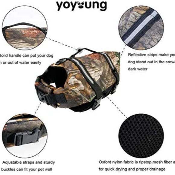YoYoung Camouflage Dog Life Vest with Adjustable Size XS - Picture 7 of 8